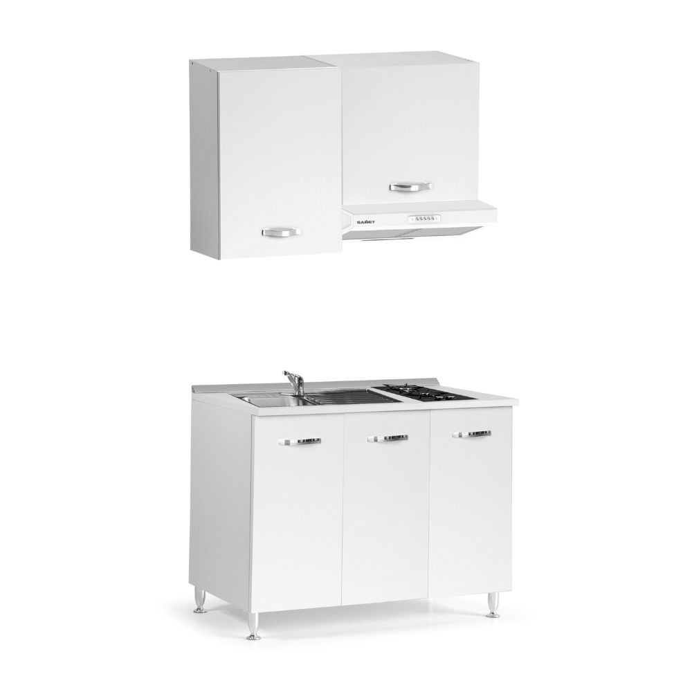 Mini cucina monoblocco bianco frassinato Zagabria 120