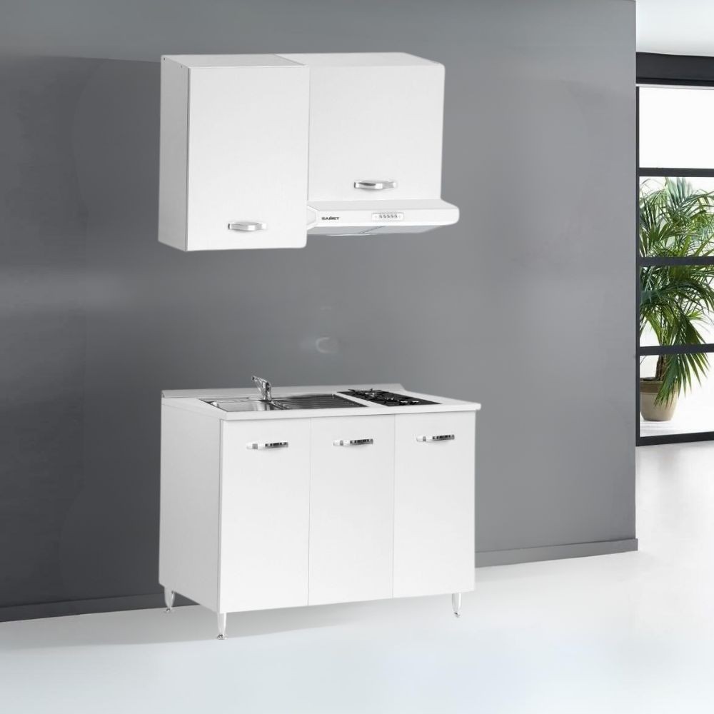 Mini cucina monoblocco bianco frassinato Zagabria 120