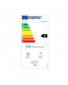 Frigorifero combinato Atlantic ATBM374BLE 348LT classe energetica A++ blue retrò