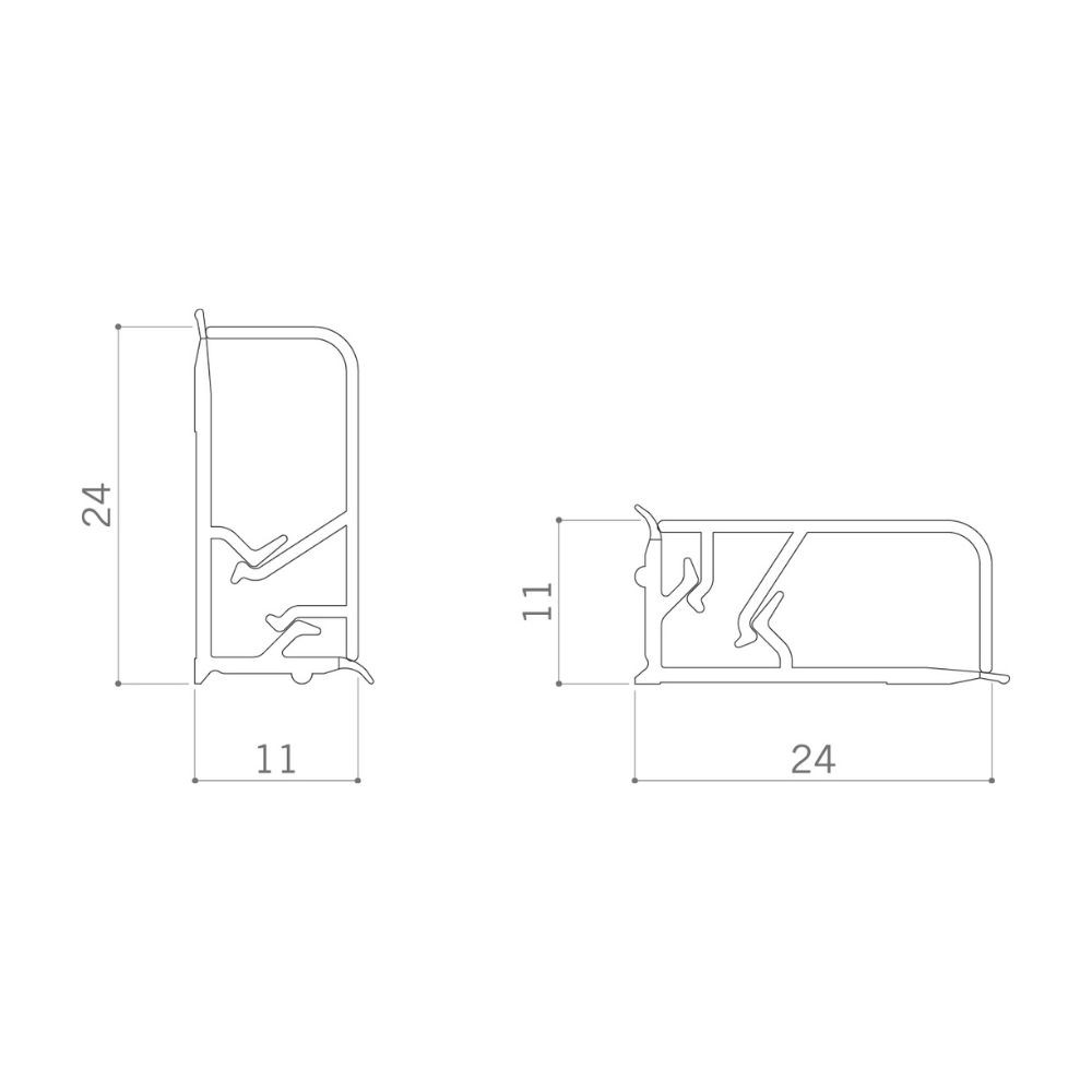 Alzatina rettangolare alluminio satinato 400x1,1x2,4H