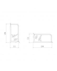 Alzatina rettangolare alluminio satinato 400x1,1x2,4H