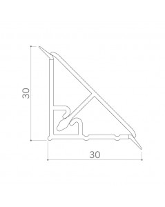 Alzatina triangolare in pvc rivestita in carta colore ciliegio 400x3x3H