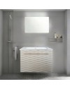 Mobile bagno sospeso Susanna con frontale ondulato avorio 69x46x50H