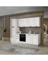 Cucina completa con lavastoviglie 270x217H Folk bianco spatolato