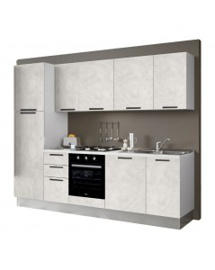 Cucina completa con lavastoviglie 270x217H Folk bianco spatolato