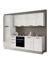 Cucina completa con lavastoviglie 270x217H Folk bianco spatolato