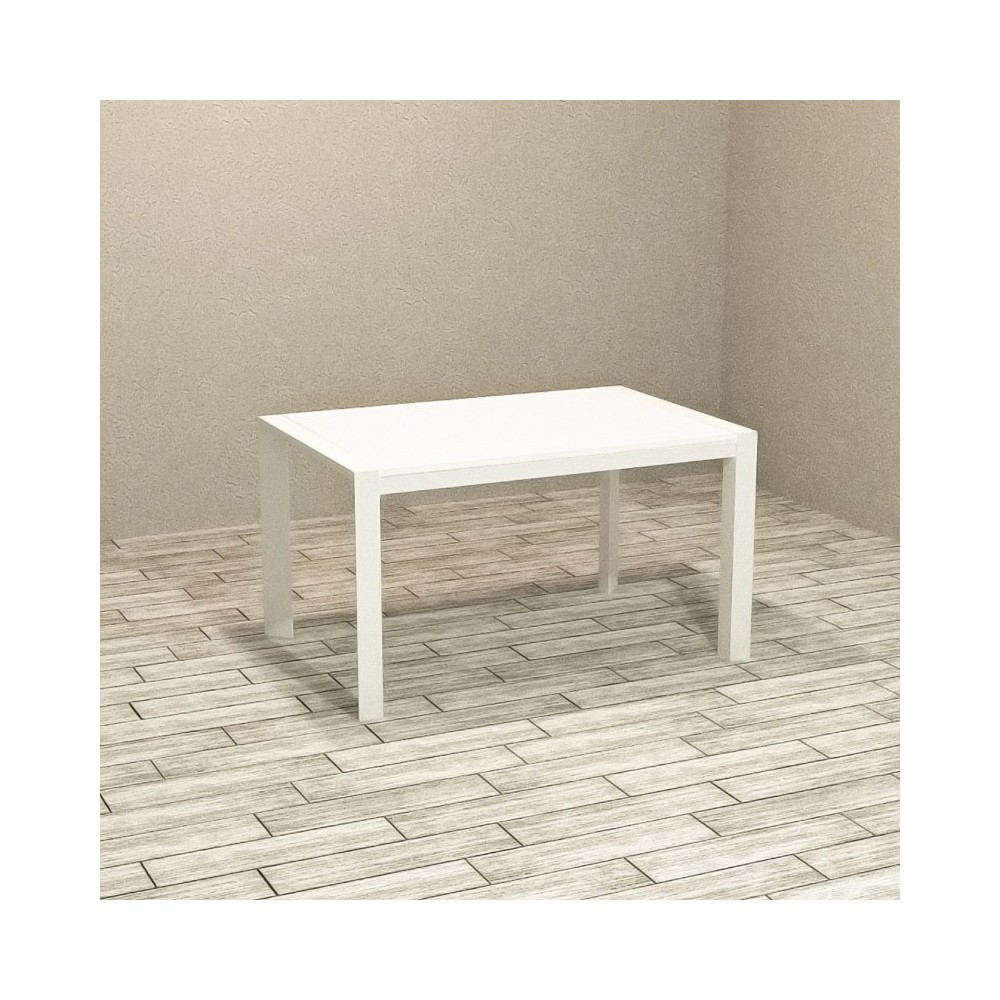 Tavolo allungabile struttura bianco e piano bianco larice 130x80 cm Golia