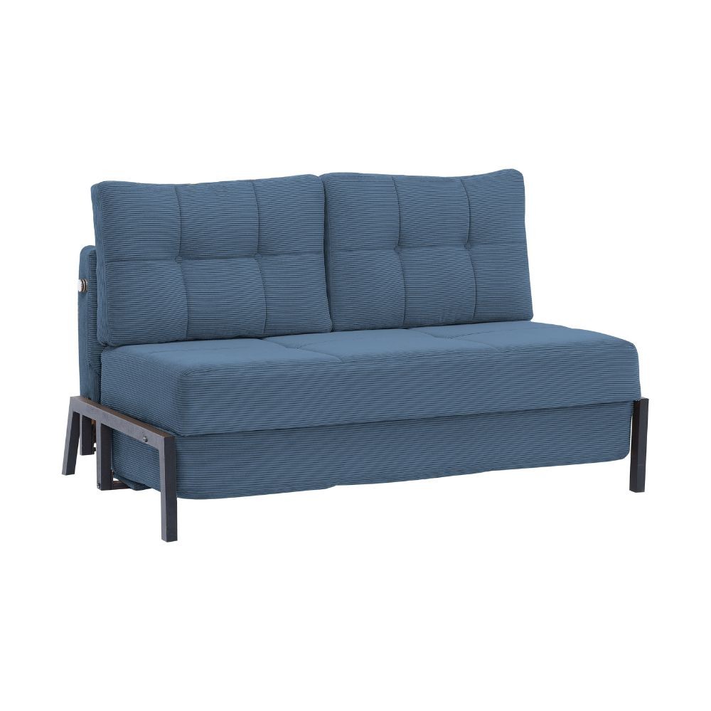 Divano 2 posti funzione letto Gibson velluto a coste blu Capri 150x91x90H