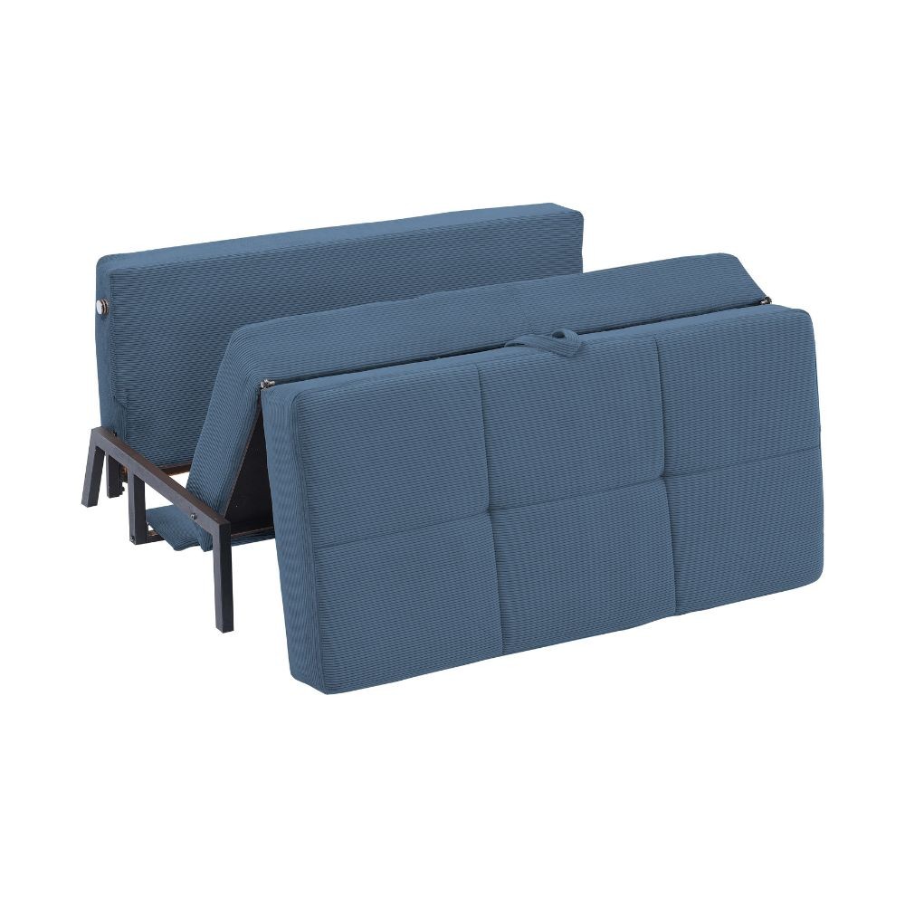 Divano 2 posti funzione letto Gibson velluto a coste blu Capri 150x91x90H