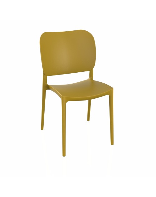 Sedia in polipropilene colore giallo senape design elegante Orbita