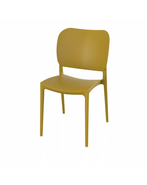 Sedia in polipropilene colore giallo senape design elegante Orbita