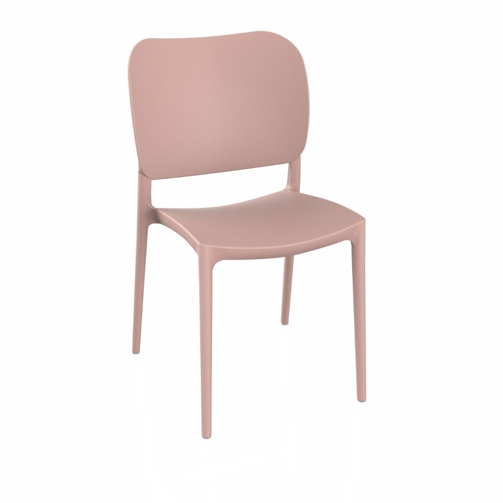 Sedia in polipropilene colore rosa antico design elegante Orbita