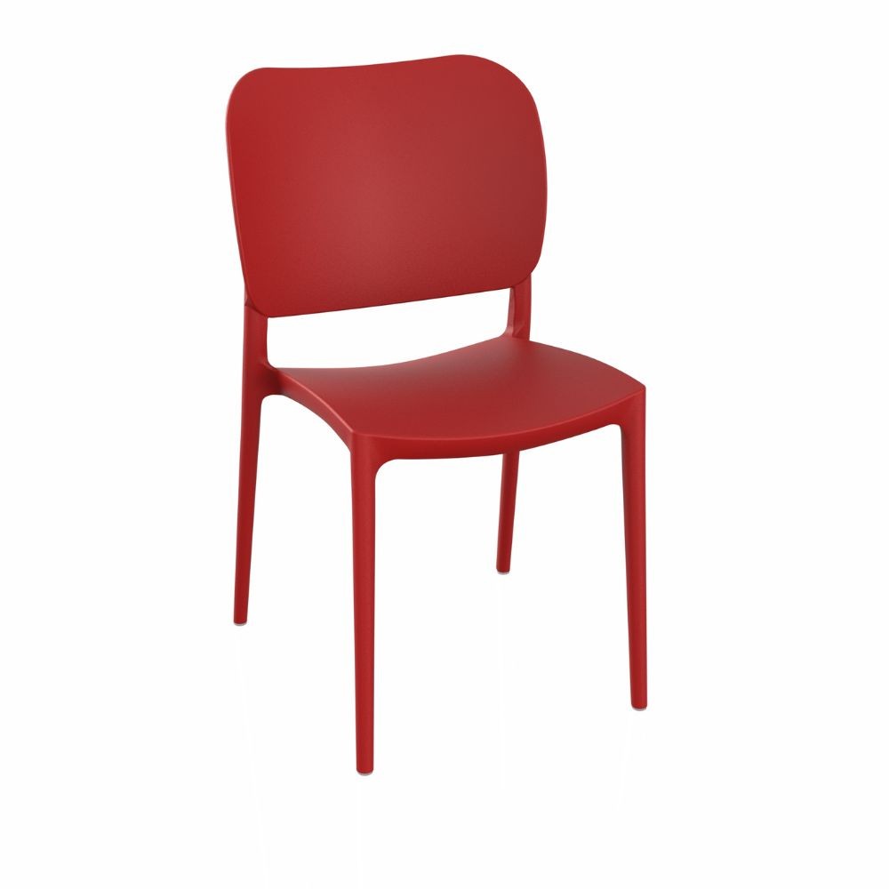 Sedia in polipropilene colore rosso design elegante Orbita