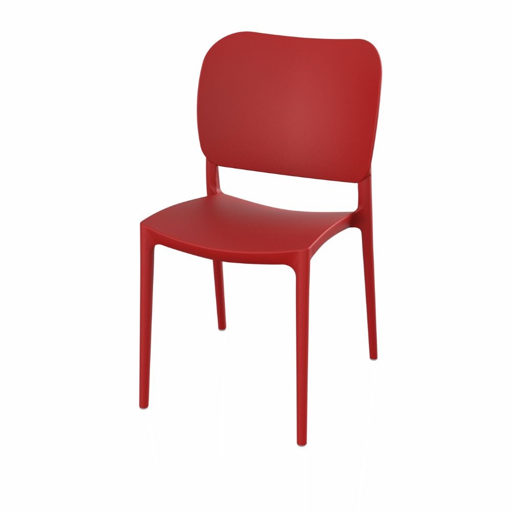 Sedia in polipropilene colore rosso design elegante Orbita