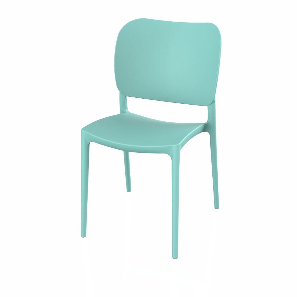 Sedia in polipropilene colore verde tiffany design elegante Orbita