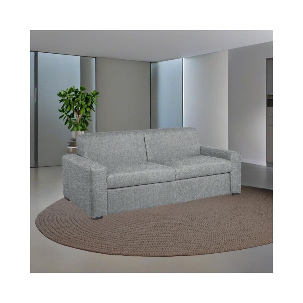 Divano letto 3 posti Flash tessuto Roma23 colore grigio 199x98x84h