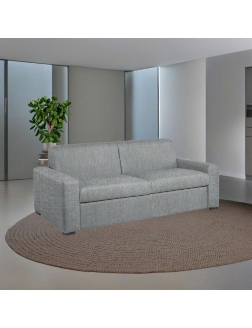 Divano letto 3 posti Flash tessuto Roma23 colore grigio 199x98x84h