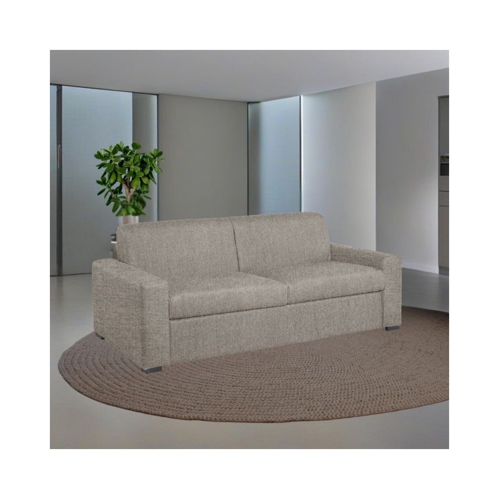 Divano letto 3 posti Flash tessuto Roma06 colore camel 199x98x84h