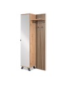 Mobile ingresso con frontale cannettato e anta a tutto specchio Medan42A colore quercia antracite 80x37x190H