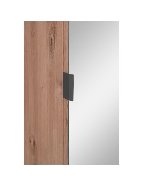 Mobile ingresso con frontale cannettato e anta a tutto specchio Medan42A colore quercia antracite 80x37x190H