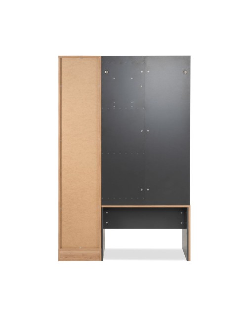 Mobile ingresso con frontale cannettato e specchio Medan42B colore quercia antracite 122x37x190H