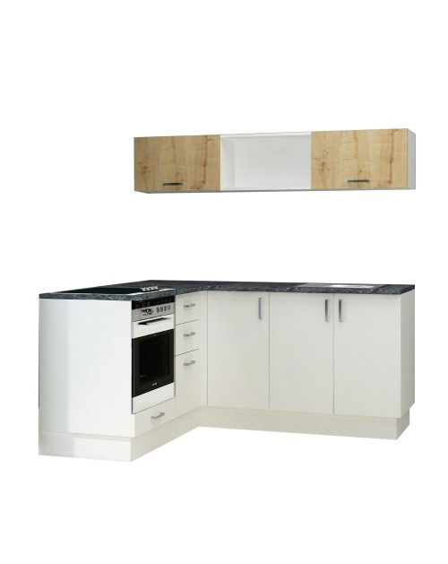 Cucina angolare 180x160 reversibile Cassino con elettrodomestici colore bianco