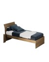 Letto singolo in legno colore noce naturale