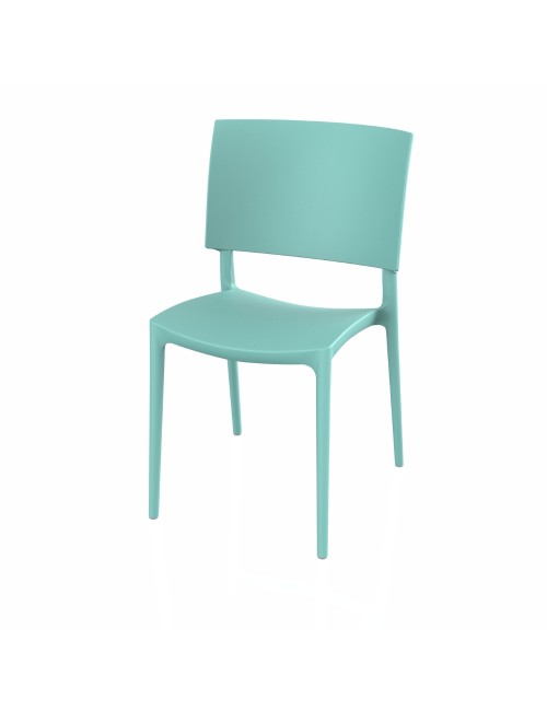 Sedia in polipropilene colore verde tiffany design geometrico Sharp