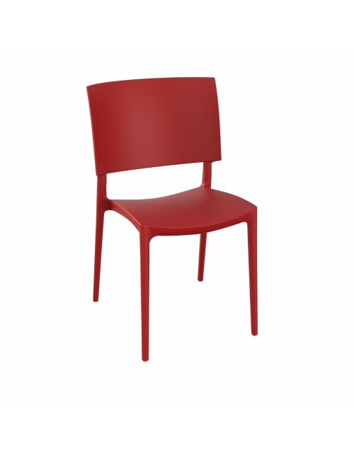 Sedia in polipropilene colore rosso design geometrico Sharp