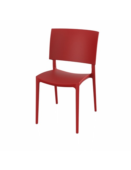 Sedia in polipropilene colore rosso design geometrico Sharp