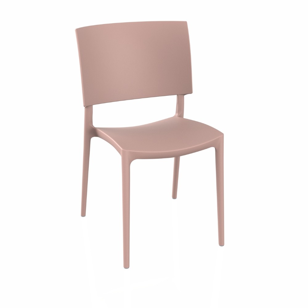 Sedia in polipropilene colore rosa antico design geometrico Sharp