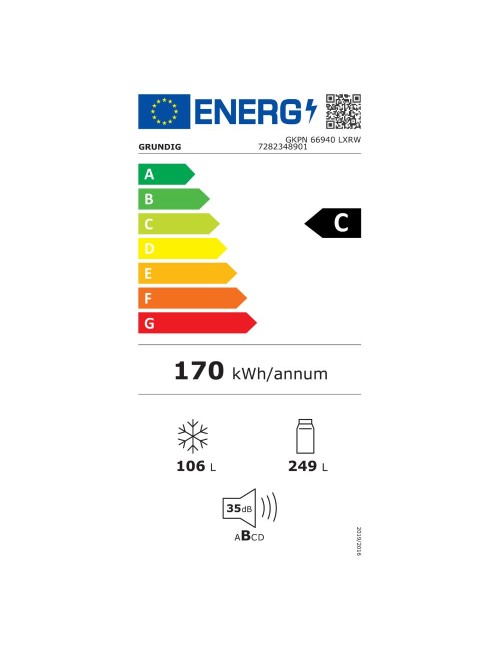 Grundig frigorifero combinato libera installazione Total NO FROST 355 litri Dark Inox GKPN66940LXRW