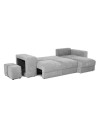 Divano penisola reversibile con funzione letto e pouf colore grigio chiaro Lilo 266x153x98H