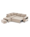 Divano Letto Angolare reversibile Jozzis sabbia con funzione letto e bracciolo contenitore 257x188x94H