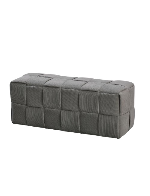 Pouf rettangolare colore grigio effetto intrecciato Den 104x39x39H