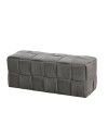 Pouf rettangolare colore grigio effetto intrecciato Den 104x39x39H