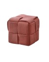 Pouf quadrato colore mattone tessuto effetto intrecciato Den 39x39x39H