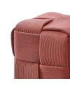 Pouf quadrato colore mattone tessuto effetto intrecciato Den 39x39x39H