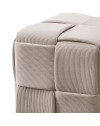 Pouf quadrato colore tortora effetto intrecciato Den 39x39x39H