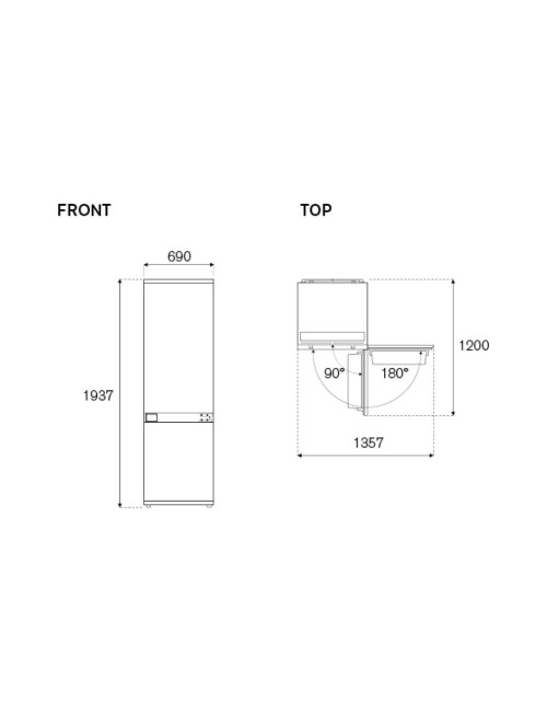 Frigorifero incasso Bertazzoni Total NO FROST 341 litri classe E REF704BBNPTCS