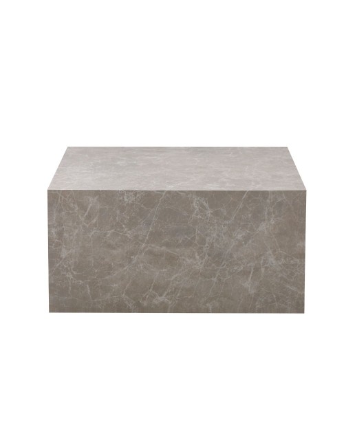 Tavolino quadrato da salotto effetto marmo beige Lola 80x80x40H