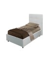 Letto singolo contenitore Ascoli 102x210x110H ecopelle colore bianco