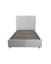 Letto singolo contenitore Ascoli 102x210x110H ecopelle colore bianco