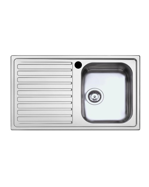 Lavello incasso cucina acciaio 86x50 cm una vasca e gocciolatoio sinistro SAXT331A