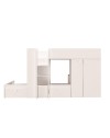 Letto a castello bianco con armadio e cassetti 1277 295x110x150H