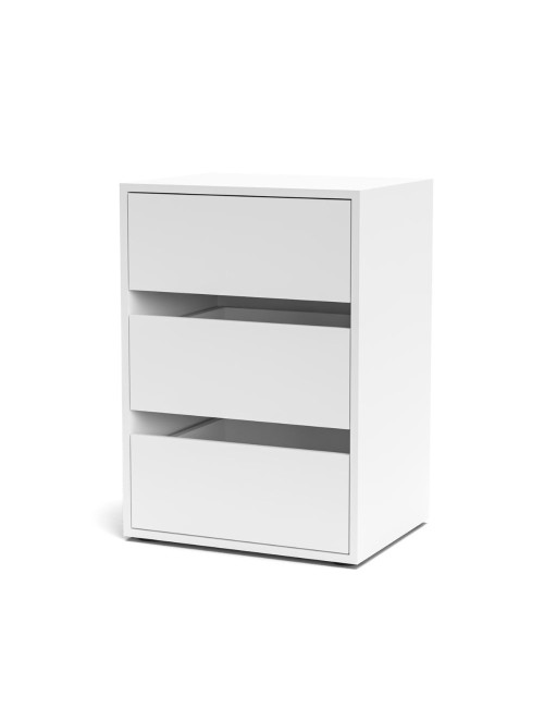 Cassettiera 3 cassetti colore bianco Smart ST2 50.8x39.6x71.3H