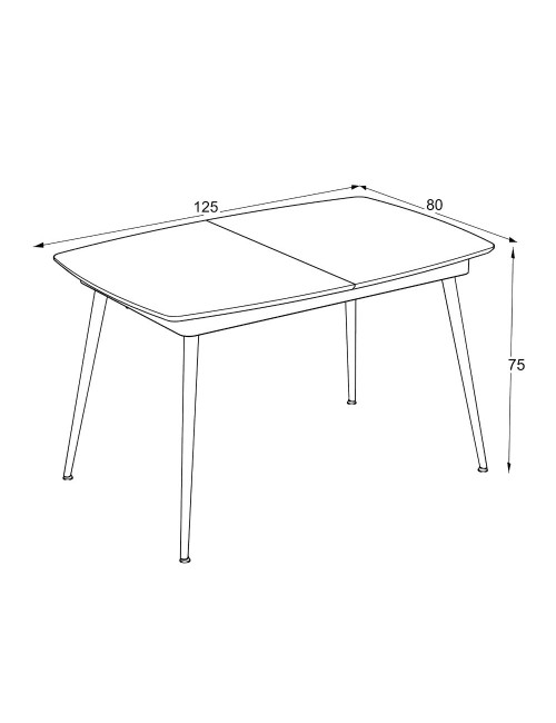 Tavolo allungabile colore cemento con gambe nere 145x80x75H allungabile a 185 Yense