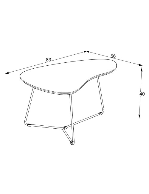 Coppia tavolini da salotto con piano colore cemento e base metallo nera Tussey