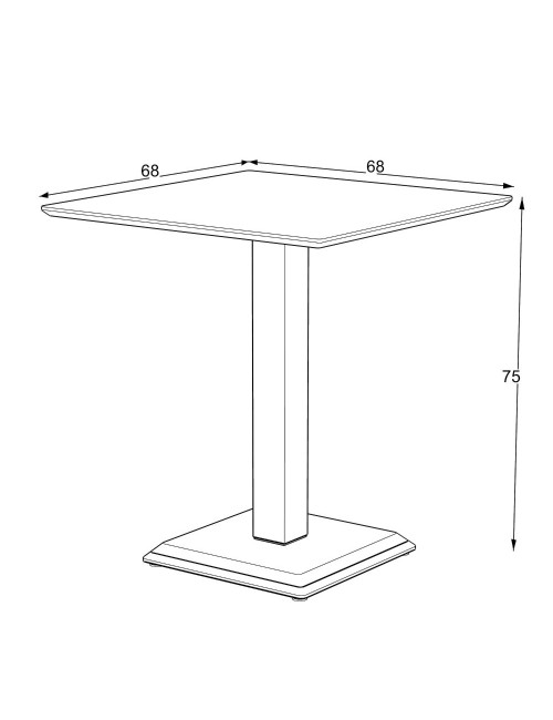 Tavolo Quadrato Carvel ossido: Eleganza e Stile Distintivo per Ogni Spazio 68x68x75H