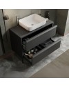 Mobile bagno 2 cassetti Adam105 colore nero frassinato 105x43x78H